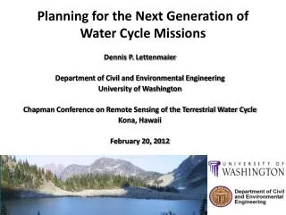 Planning for the Next Generation of Water Cycle Missions