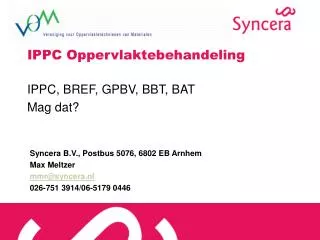 ippc oppervlaktebehandeling