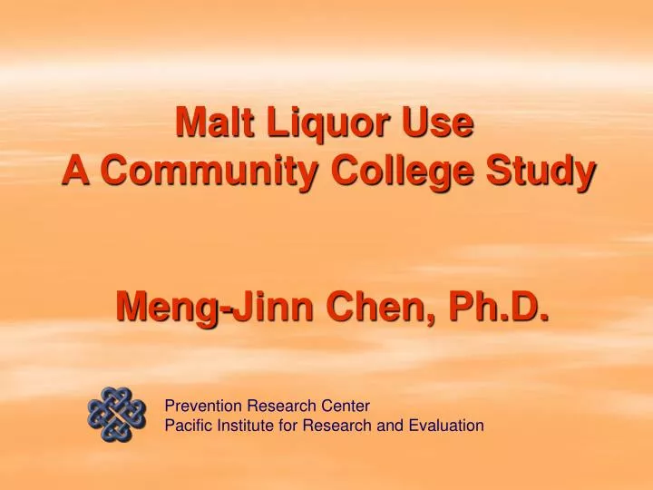 malt liquor use a community college study