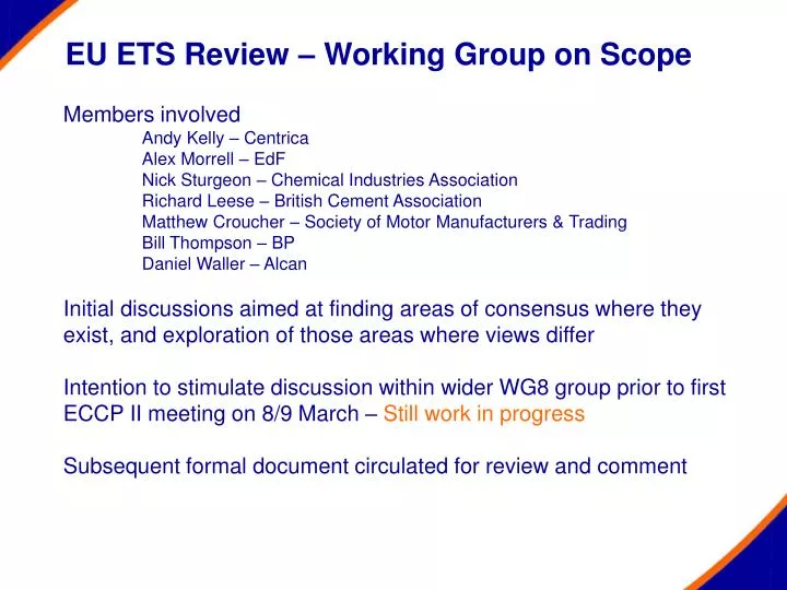 eu ets review working group on scope