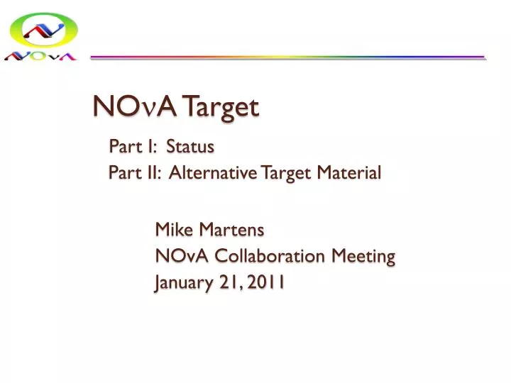 no a target part i status part ii alternative target material