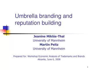 Umbrella branding and reputation building