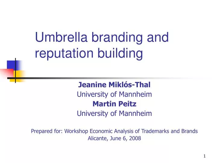 umbrella branding and reputation building