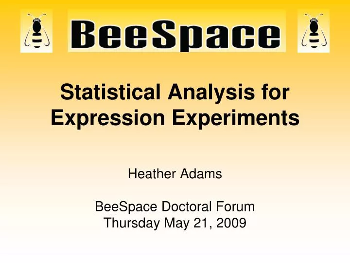 statistical analysis for expression experiments