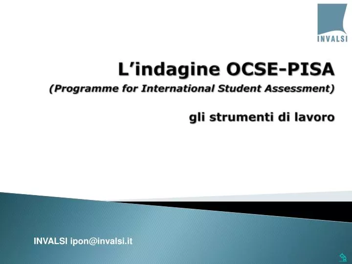 l indagine ocse pisa programme for international student assessment gli strumenti di lavoro