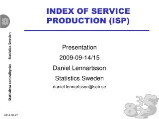 INDEX OF SERVICE PRODUCTION (ISP)