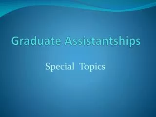 Graduate Assistantships