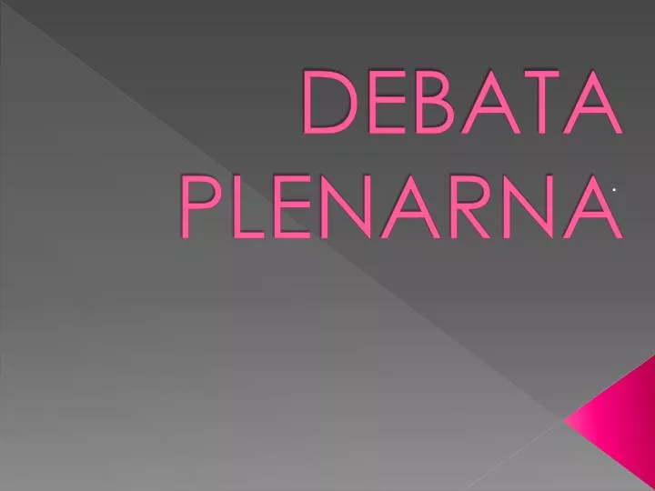debata plenarna