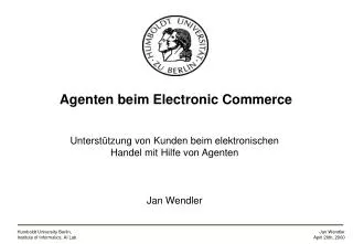 agenten beim electronic commerce