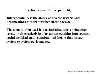 e-Government Interoperability