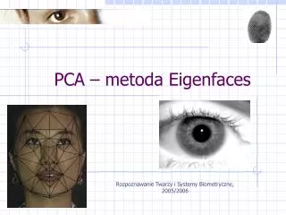 pca metoda eigenfaces