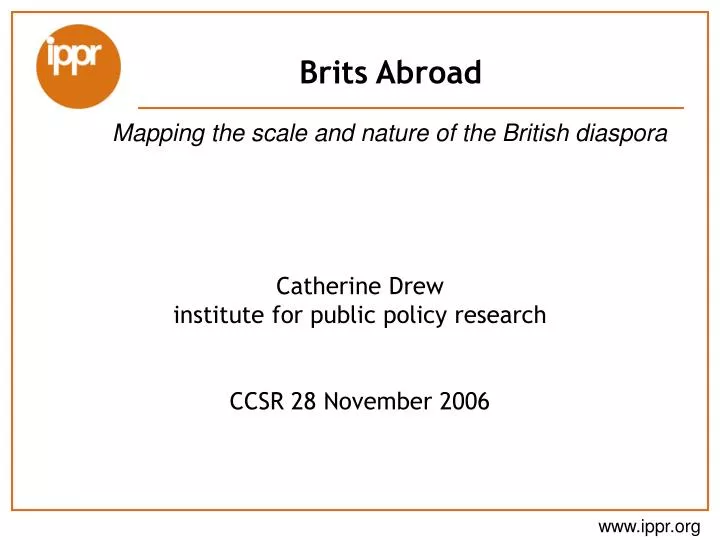 catherine drew institute for public policy research ccsr 28 november 2006
