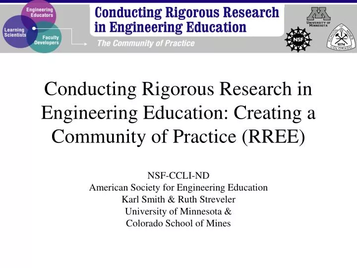 conducting rigorous research in engineering education creating a community of practice rree