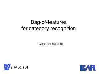 Bag-of-features for category recognition