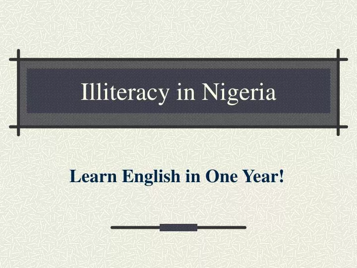 illiteracy in nigeria