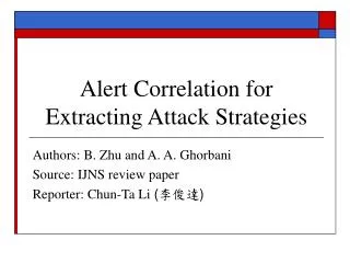 Alert Correlation for Extracting Attack Strategies