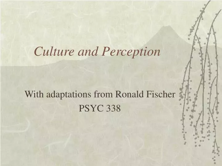 culture and perception