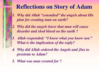 Reflections on Story of Adam