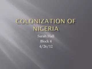 Colonization of Nigeria