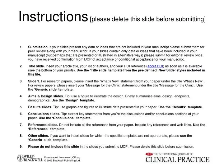 instructions please delete this slide before submitting