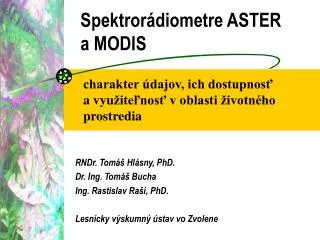 spektror diometre aster a modis