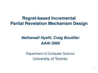 Regret-based Incremental Partial Revelation Mechanism Design