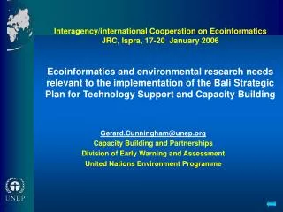Gerard.Cunningham@unep Capacity Building and Partnerships