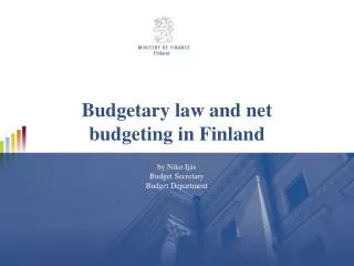 Budgetary law and net budgeting in Finland