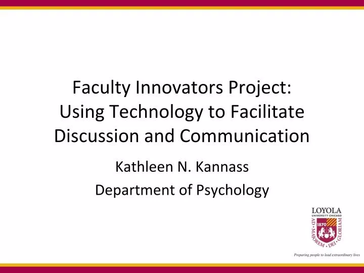 faculty innovators project using technology to facilitate discussion and communication