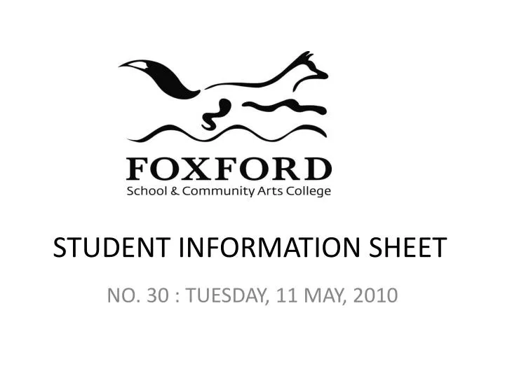 student information sheet