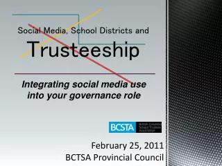 Social Media, School Districts and Trusteeship