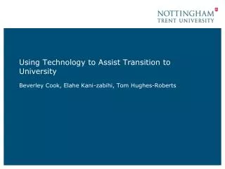 Using Technology to Assist Transition to University