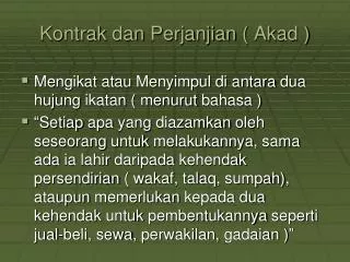 kontrak dan perjanjian akad