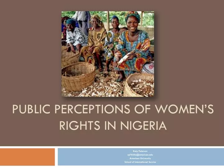 public perceptions of women s rights in nigeria