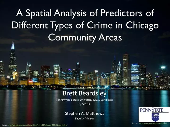 a spatial analysis of predictors of different types of crime in chicago community areas