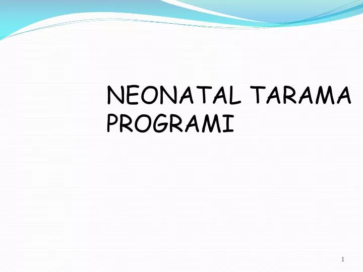 neonatal tarama programi