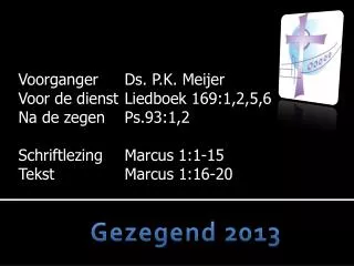 gezegend 2013