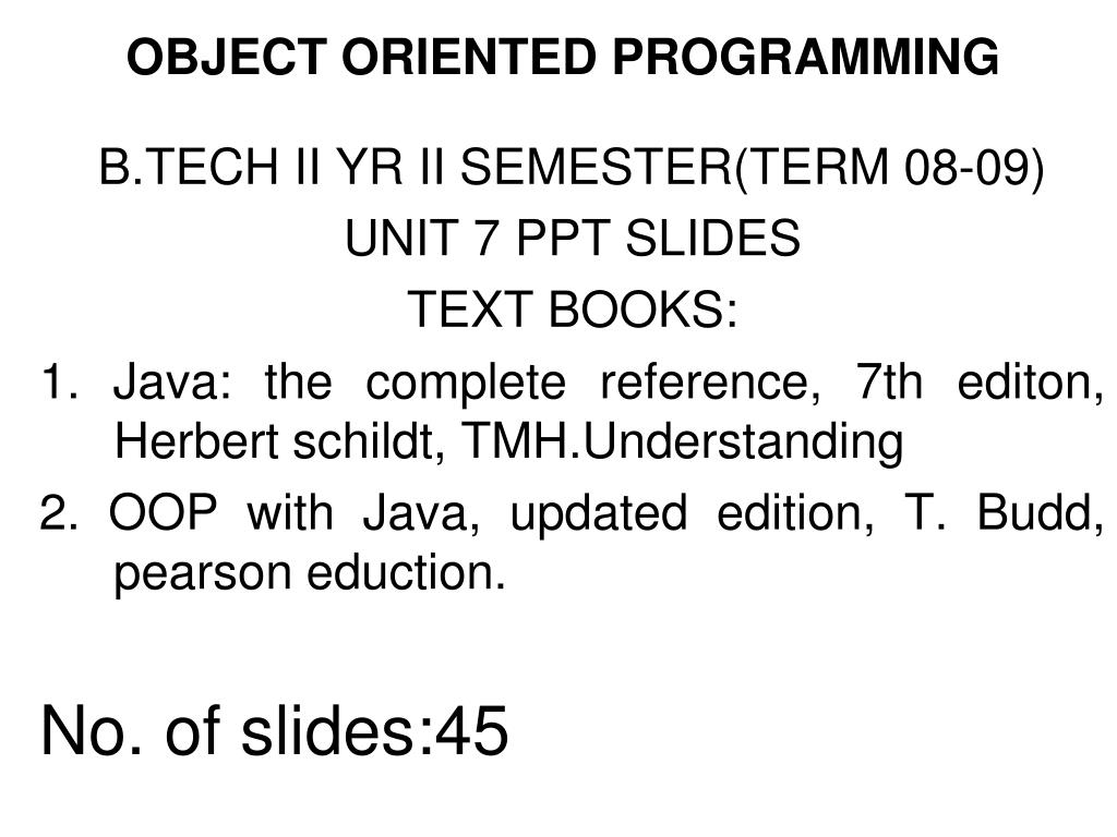 PPT - OBJECT ORIENTED PROGRAMMING PowerPoint Presentation, free ...