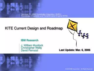 KITE Current Design and Roadmap