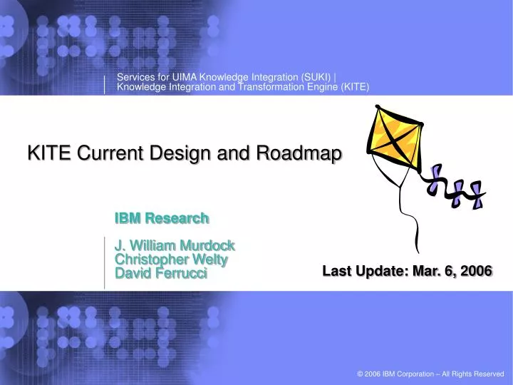 kite current design and roadmap