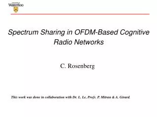 Spectrum Sharing in OFDM-Based Cognitive Radio Networks