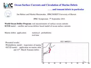 Ocean Surface Currents and Circulation of Marine Debris