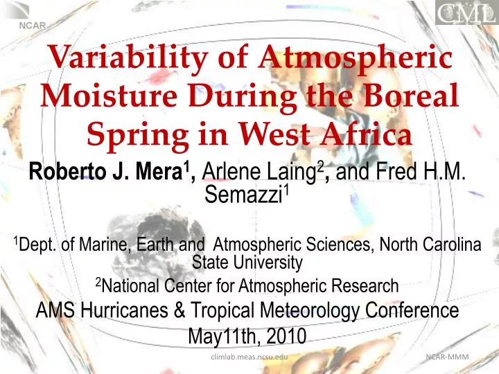variability of atmospheric moisture during the boreal spring in west africa