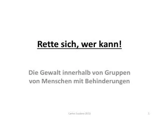 rette sich wer kann