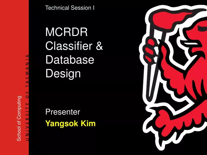 technical session i mcrdr classifier database design