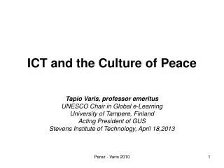 ICT and the Culture of Peace