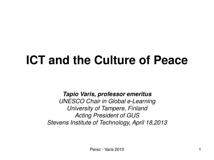 ict and the culture of peace