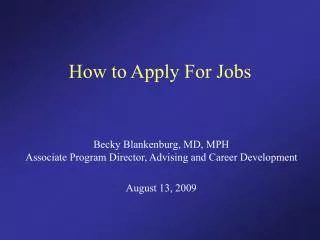 How to Apply For Jobs