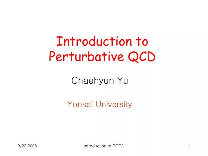 introduction to perturbative qcd