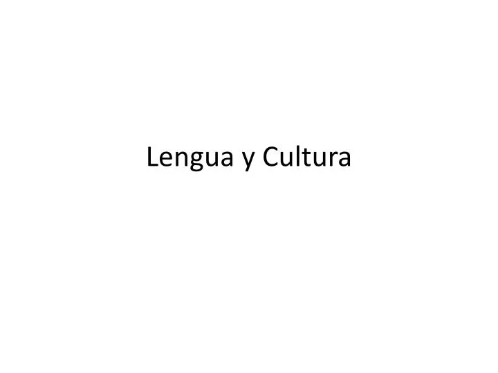 lengua y cultura